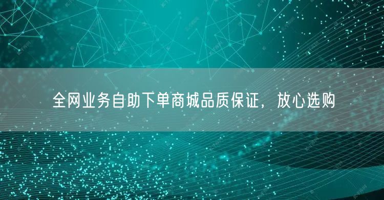 全网业务自助下单商城品质保证，放心选购