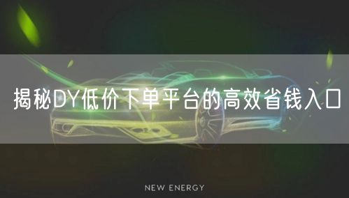 揭秘DY低价下单平台的高效省钱入口