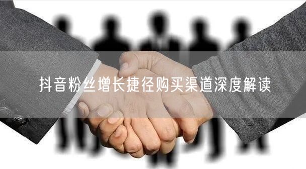 抖音粉丝增长捷径购买渠道深度解读